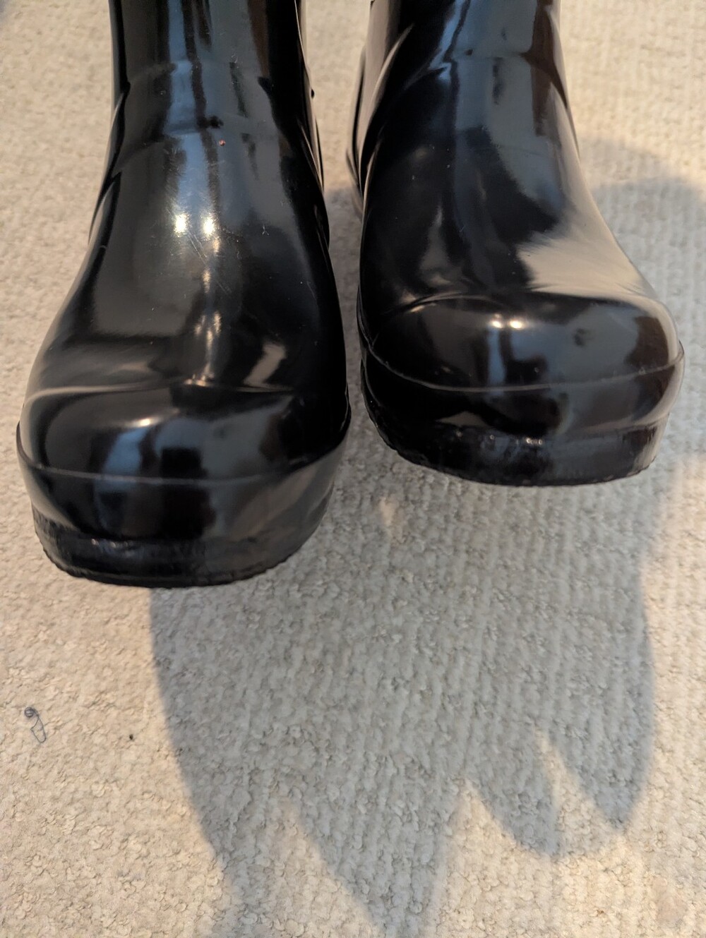 HUNTER Original Black Gloss Tall  Rain Boots Size 7 - Picture 4 of 10